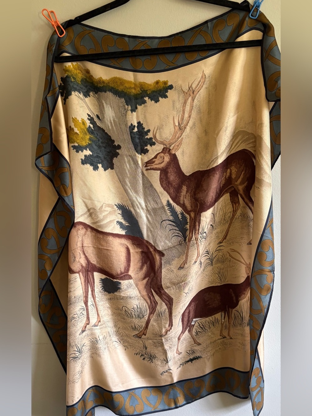 Perry Ellis Vintage Silk Woodland Square Scarf